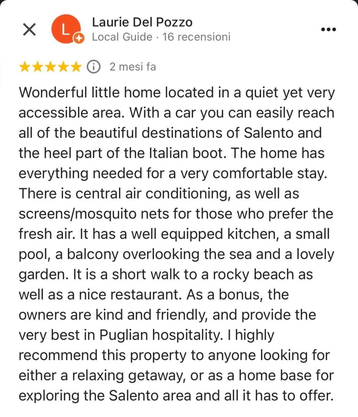 Cottage Vittoria - Marina Di Novaglie Гальяно-дель-Капо Экстерьер фото
